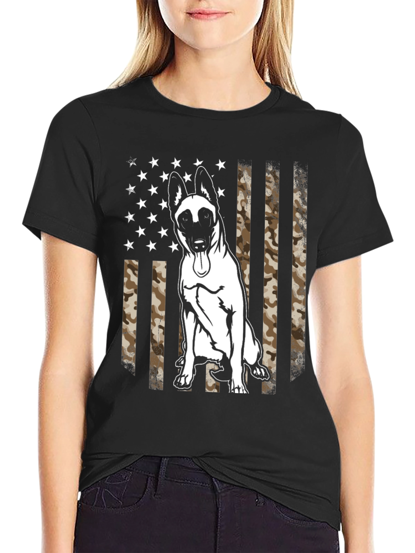 Belgian Malinois Camo Flag T-Shirt