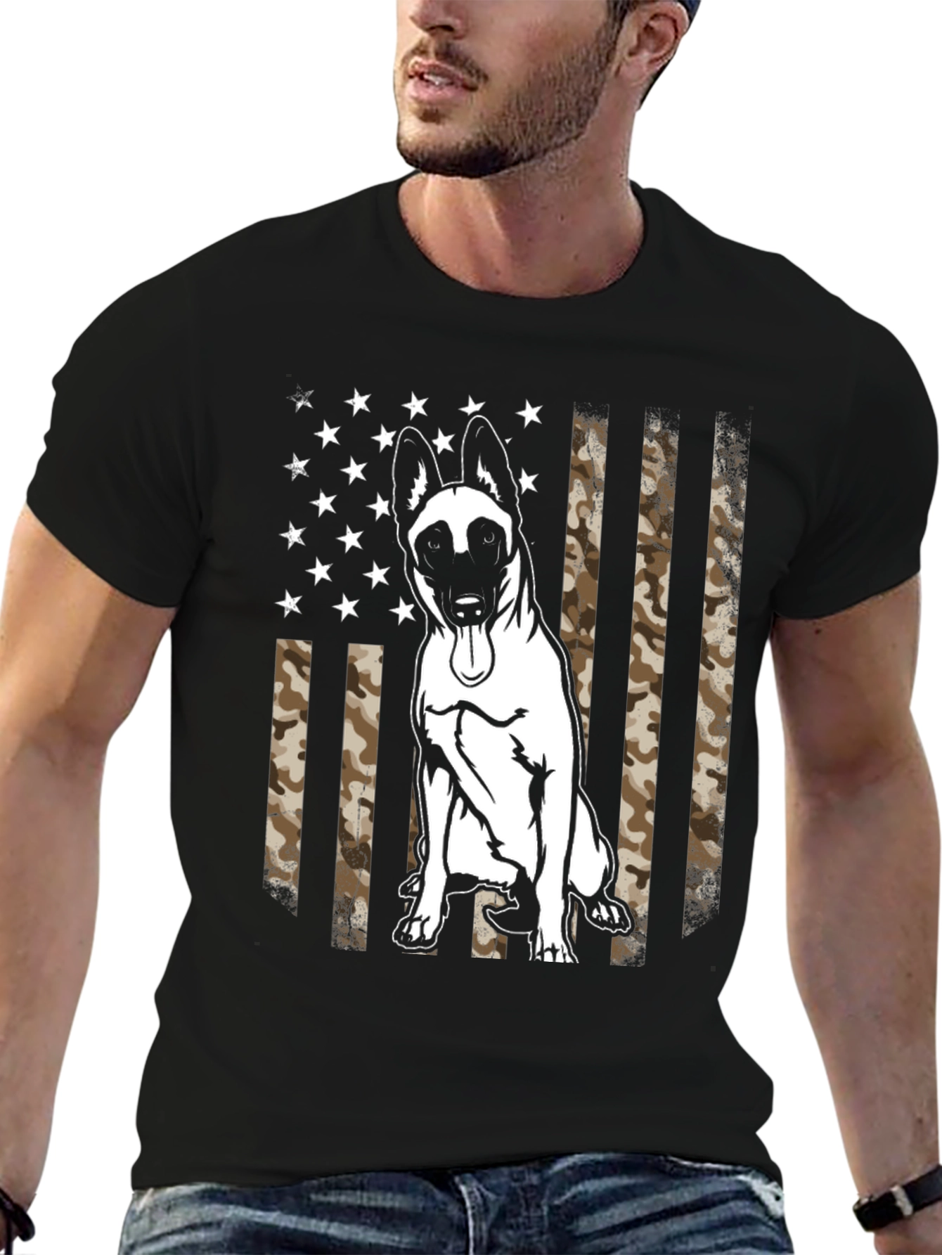 Belgian Malinois Camo Flag T-Shirt