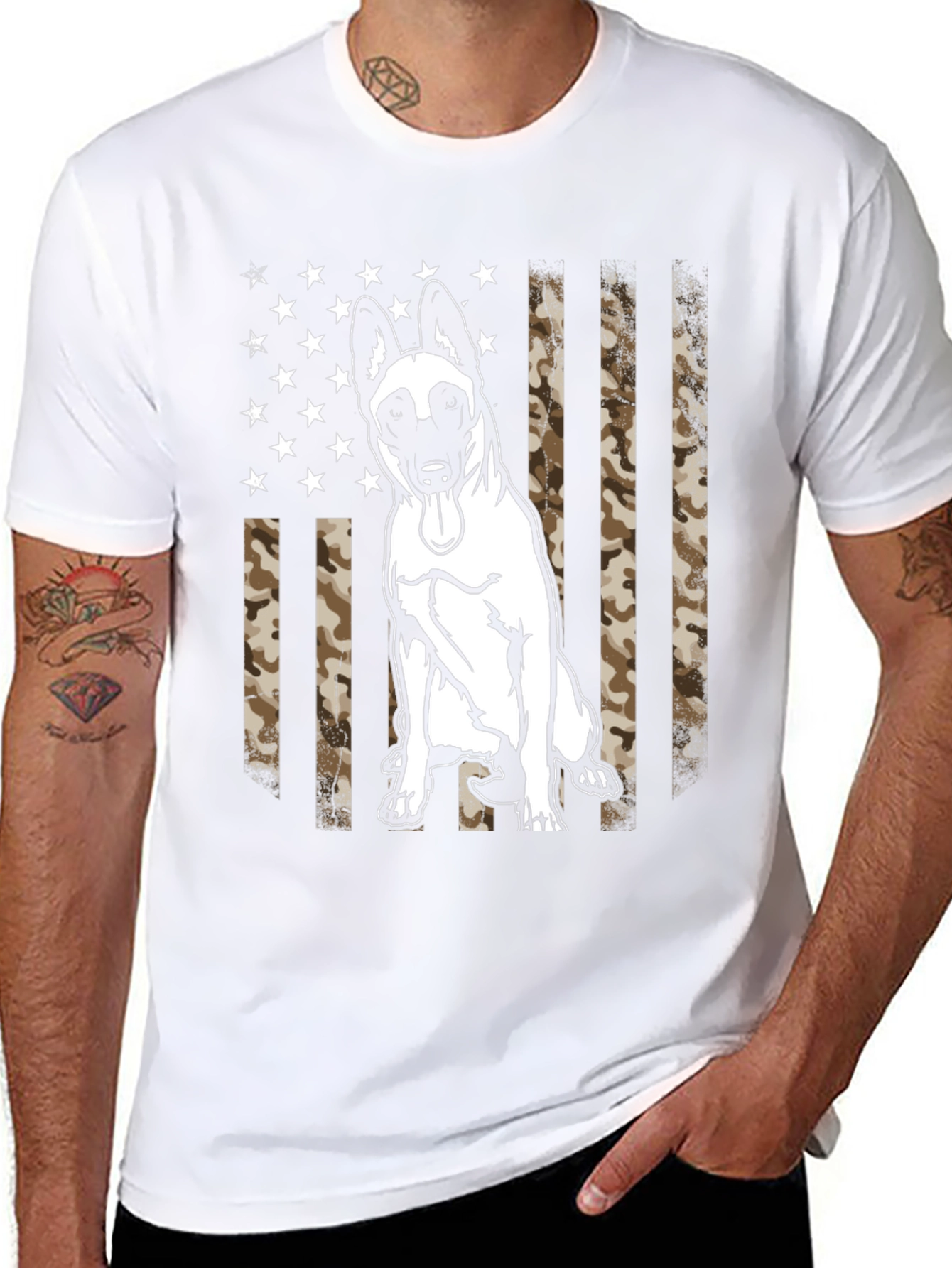 Belgian Malinois Camo Flag T-Shirt