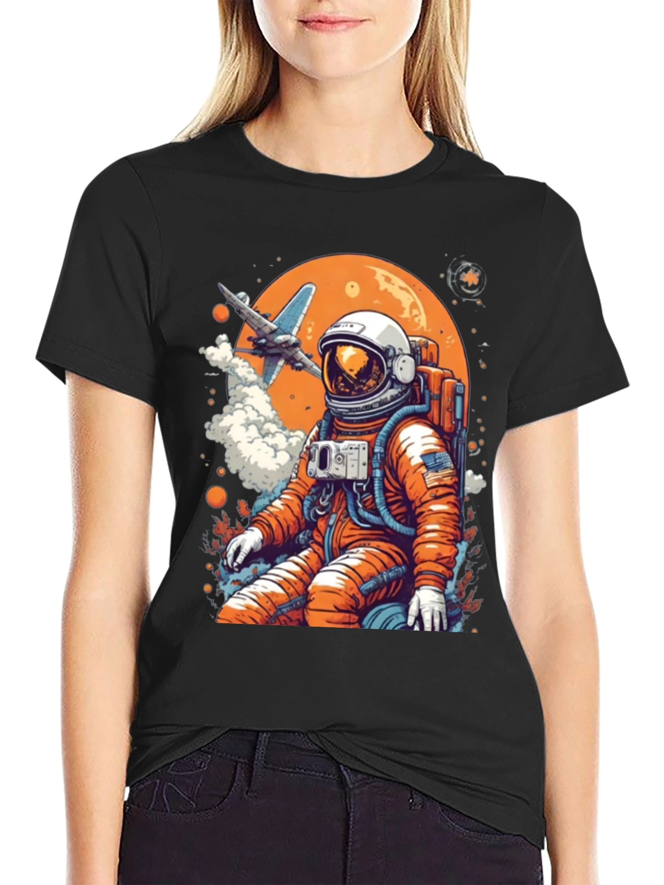 Astronaut in Space Graphic Tee - Black
