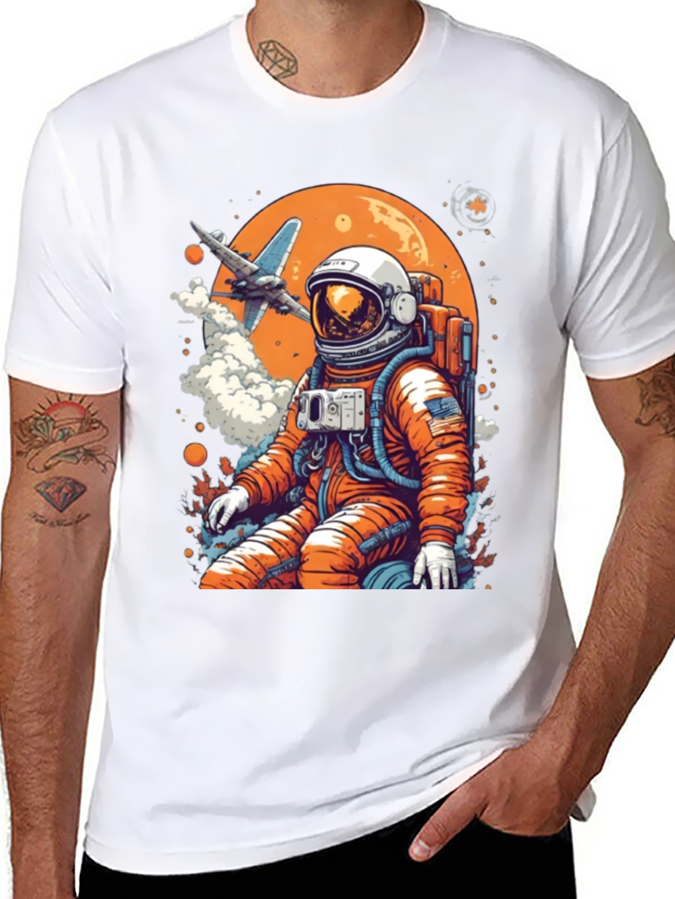 Astronaut in Space Graphic Tee - Black