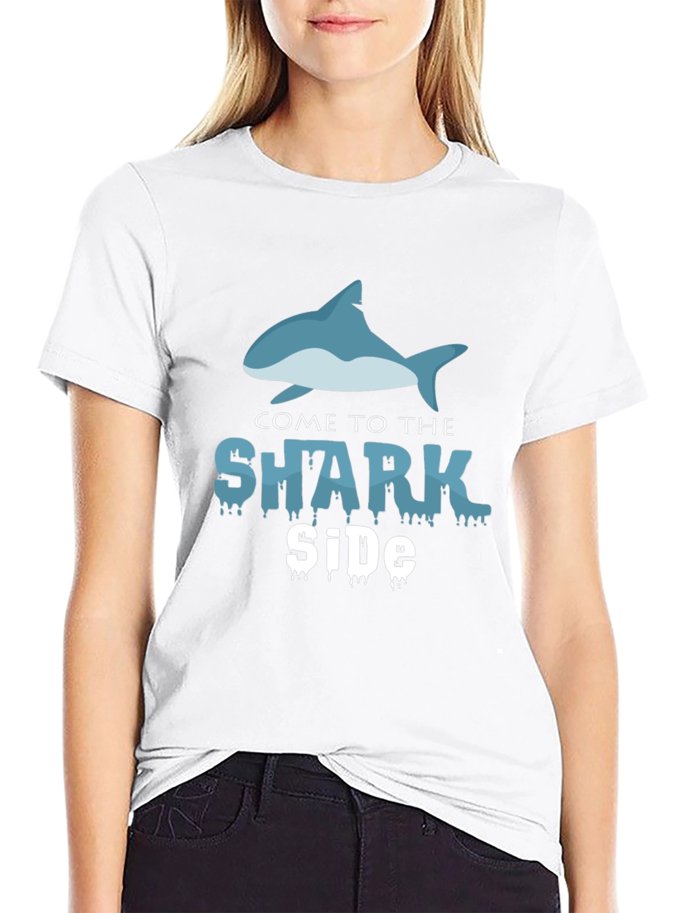 Come To The Shark Side Black T-Shirt