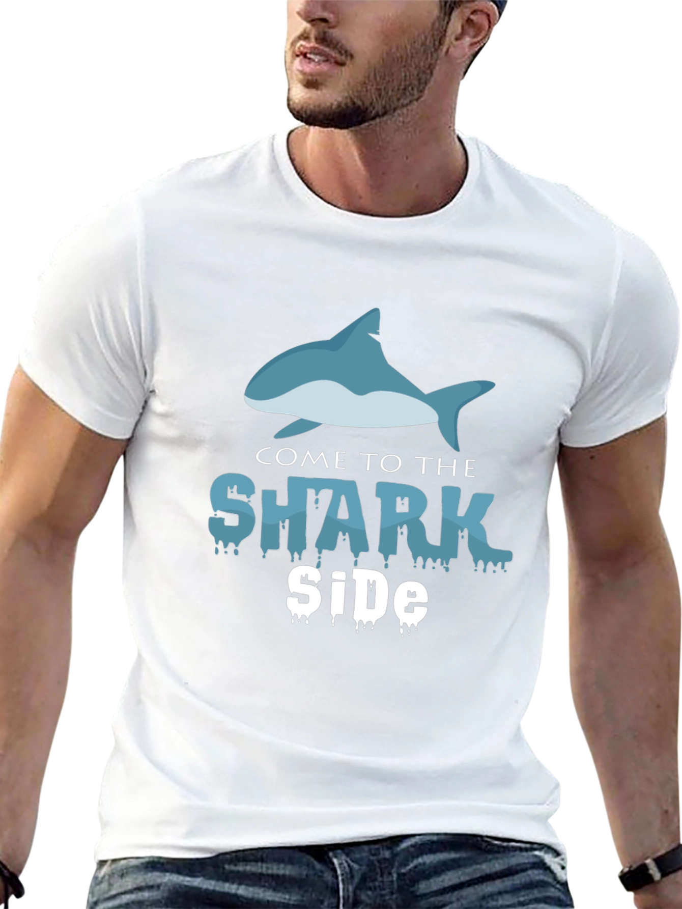 Come To The Shark Side Black T-Shirt