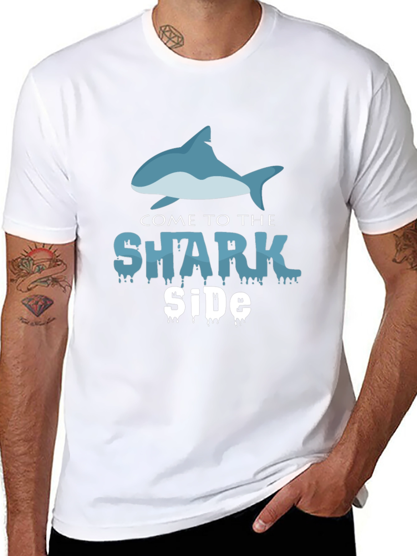 Come To The Shark Side Black T-Shirt