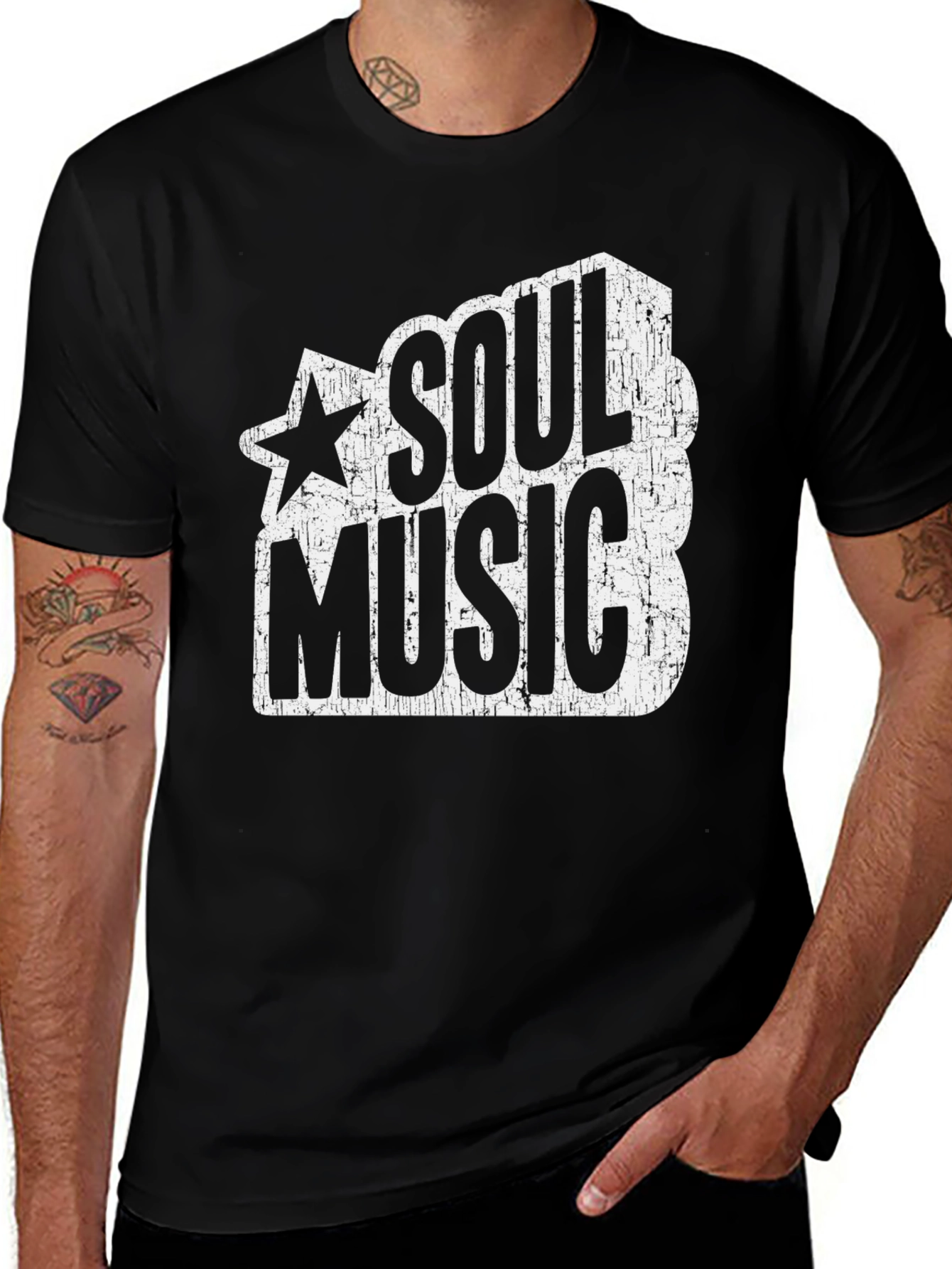 Soul Music Graphic T-Shirt - Black Cotton Tee