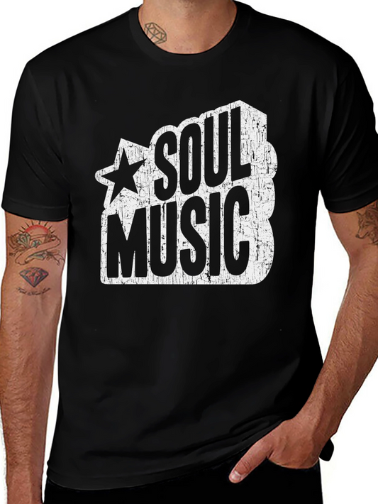 Soul Music Graphic T-Shirt - Black Cotton Tee