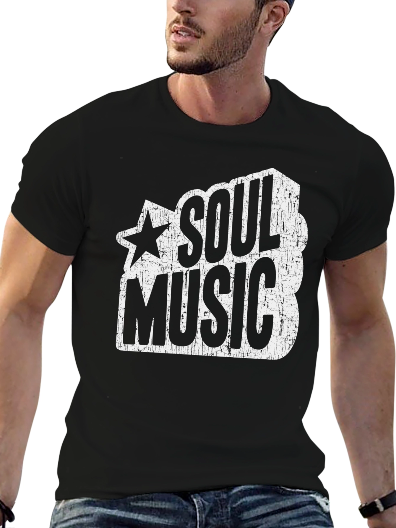 Soul Music Graphic T-Shirt - Black Cotton Tee