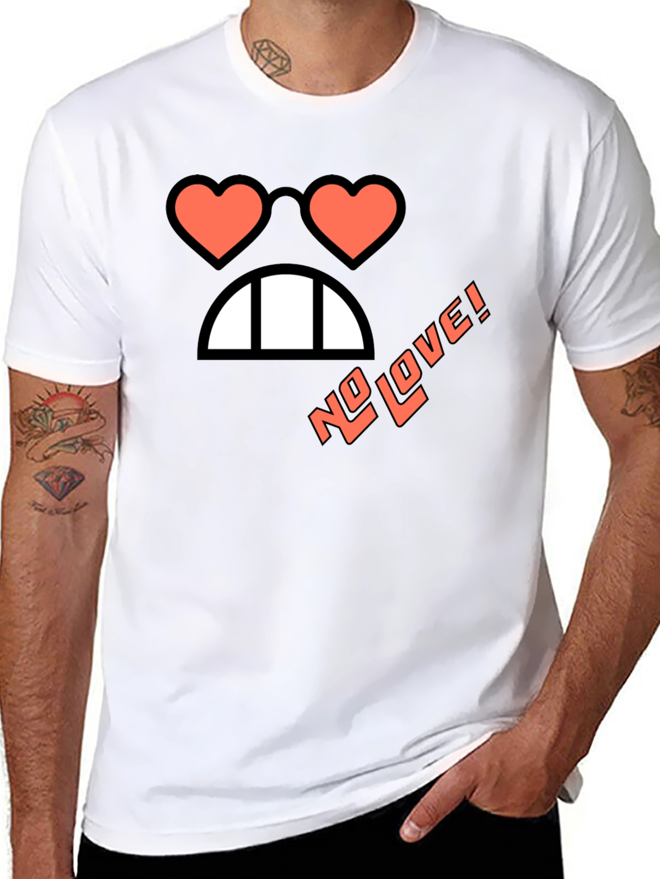 No Love Graphic Tee - Black Cotton T-Shirt