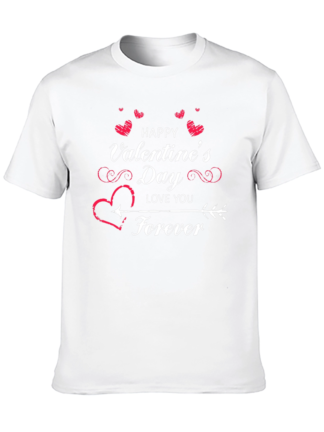 Valentines Day Love You Forever Black T-Shirt
