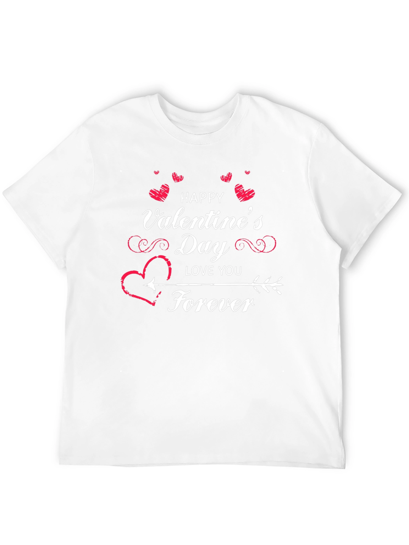 Valentines Day Love You Forever Black T-Shirt