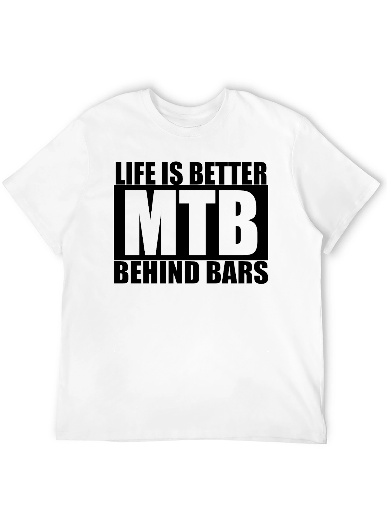 Life is Better MTB Behind Bars Black T-Shirt