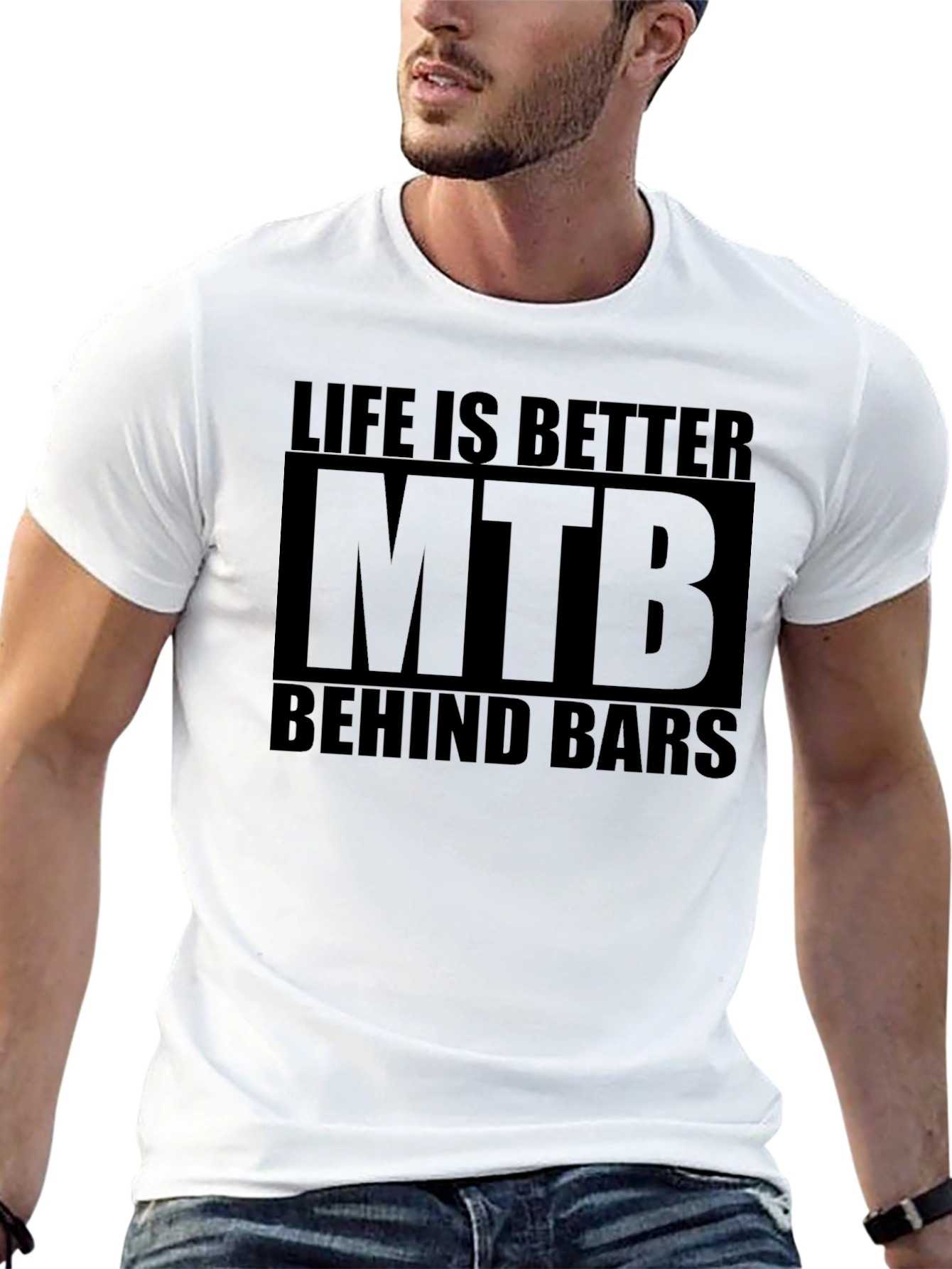 Life is Better MTB Behind Bars Black T-Shirt