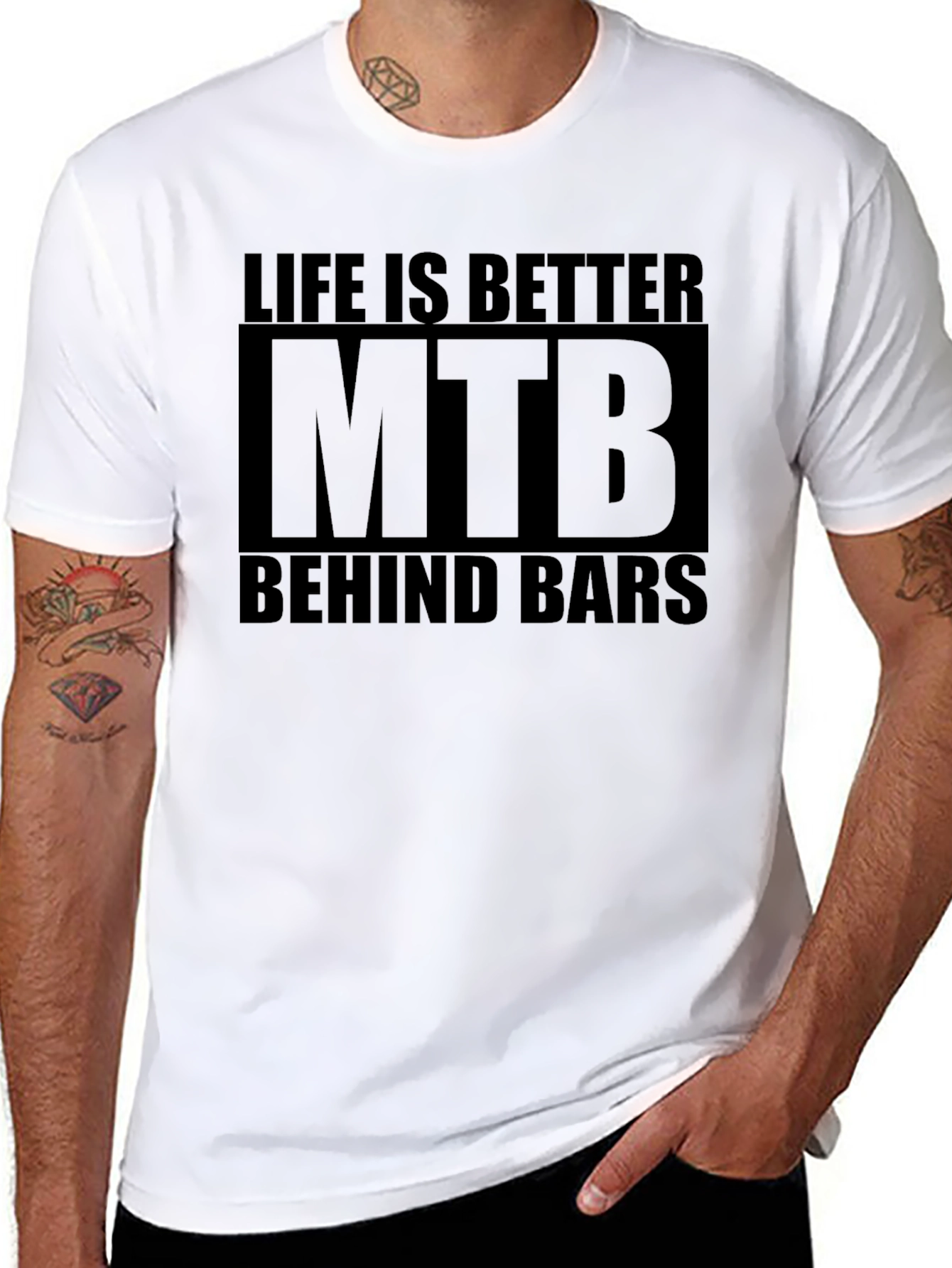 Life is Better MTB Behind Bars Black T-Shirt