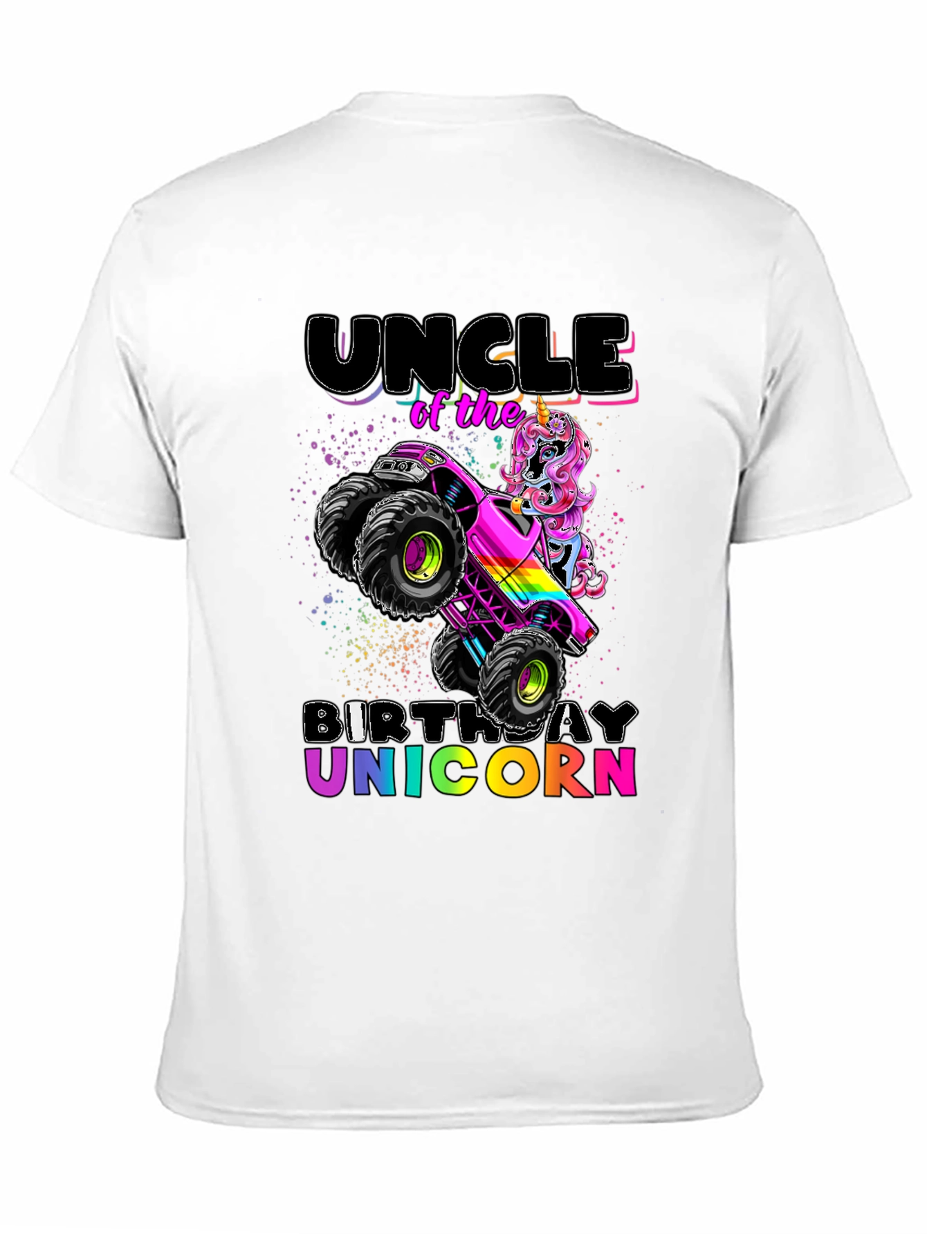Uncle Birthday Unicorn Monster Truck T-Shirt