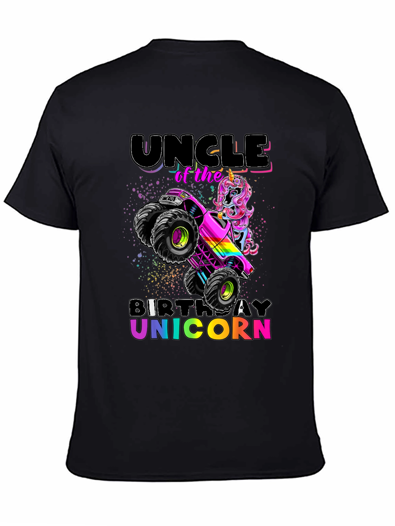 Uncle Birthday Unicorn Monster Truck T-Shirt