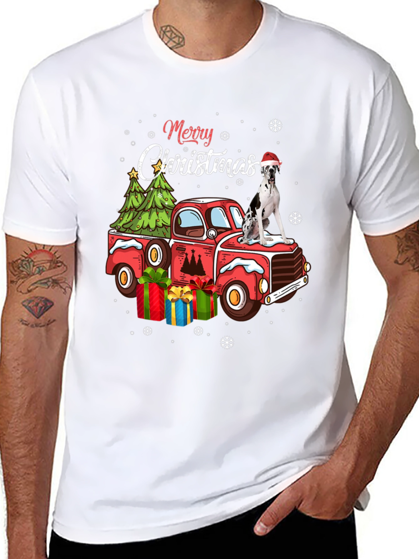 Merry Christmas Dog Truck T-Shirt