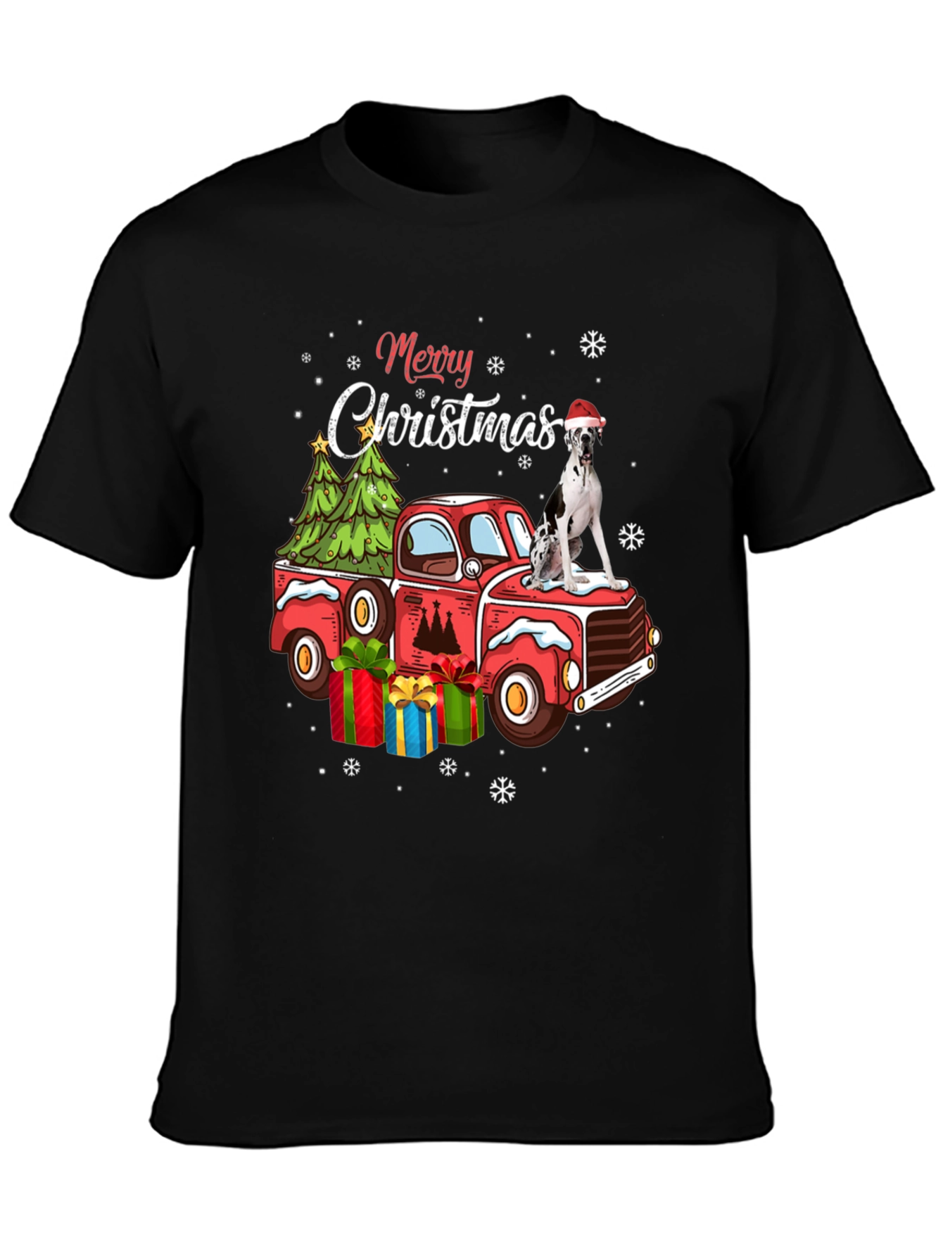 Merry Christmas Dog Truck T-Shirt