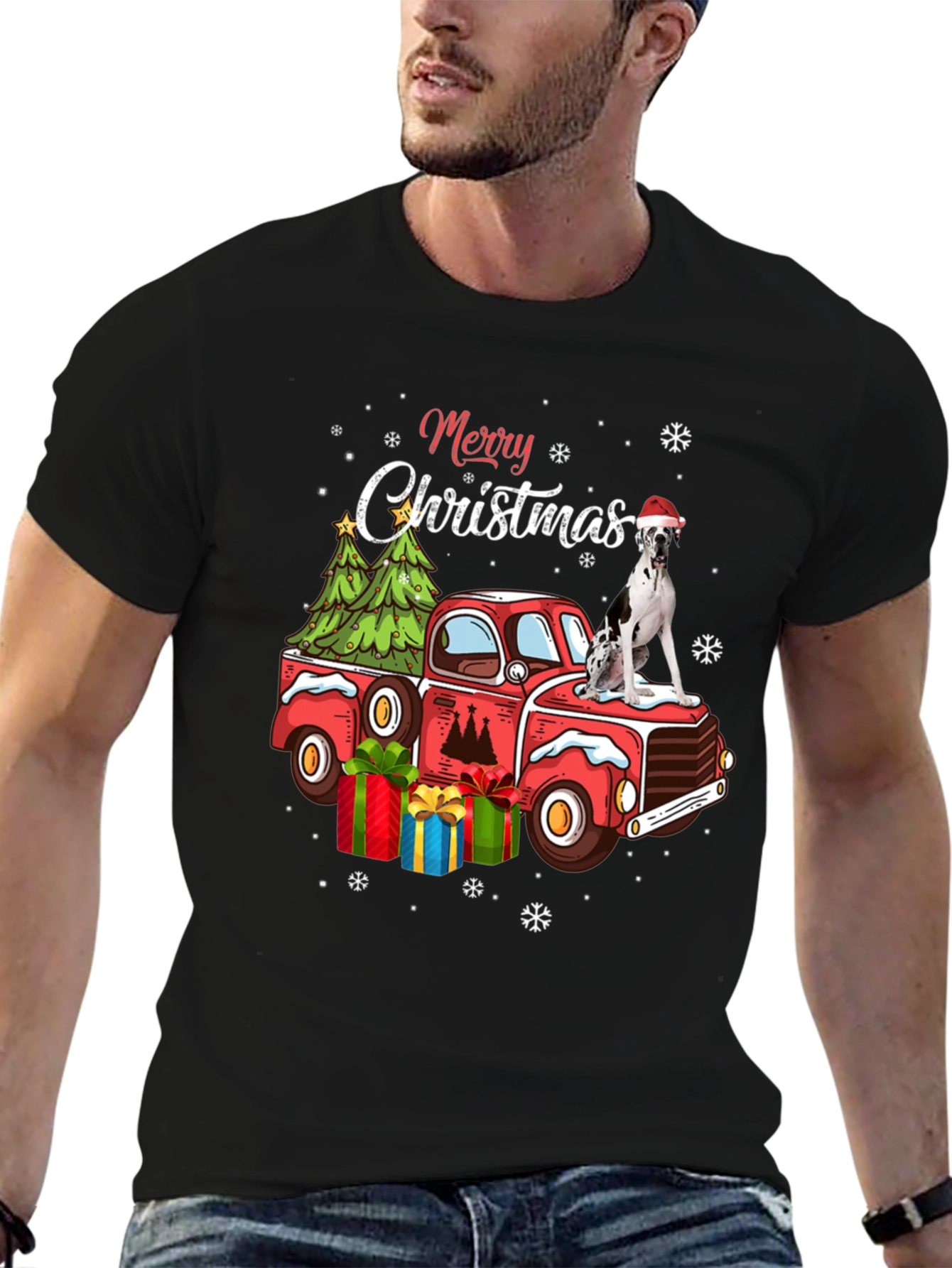 Merry Christmas Dog Truck T-Shirt