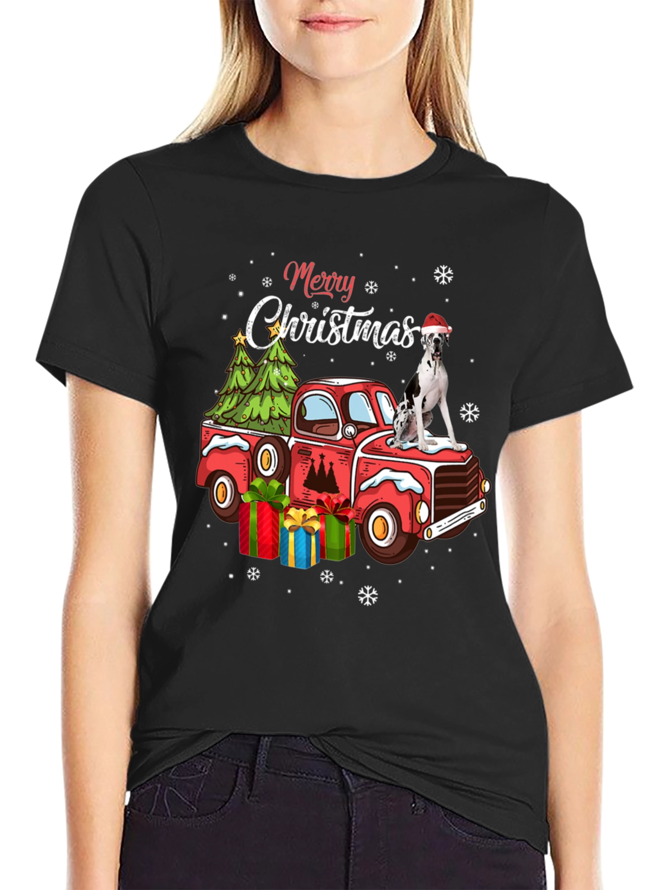 Merry Christmas Dog Truck T-Shirt
