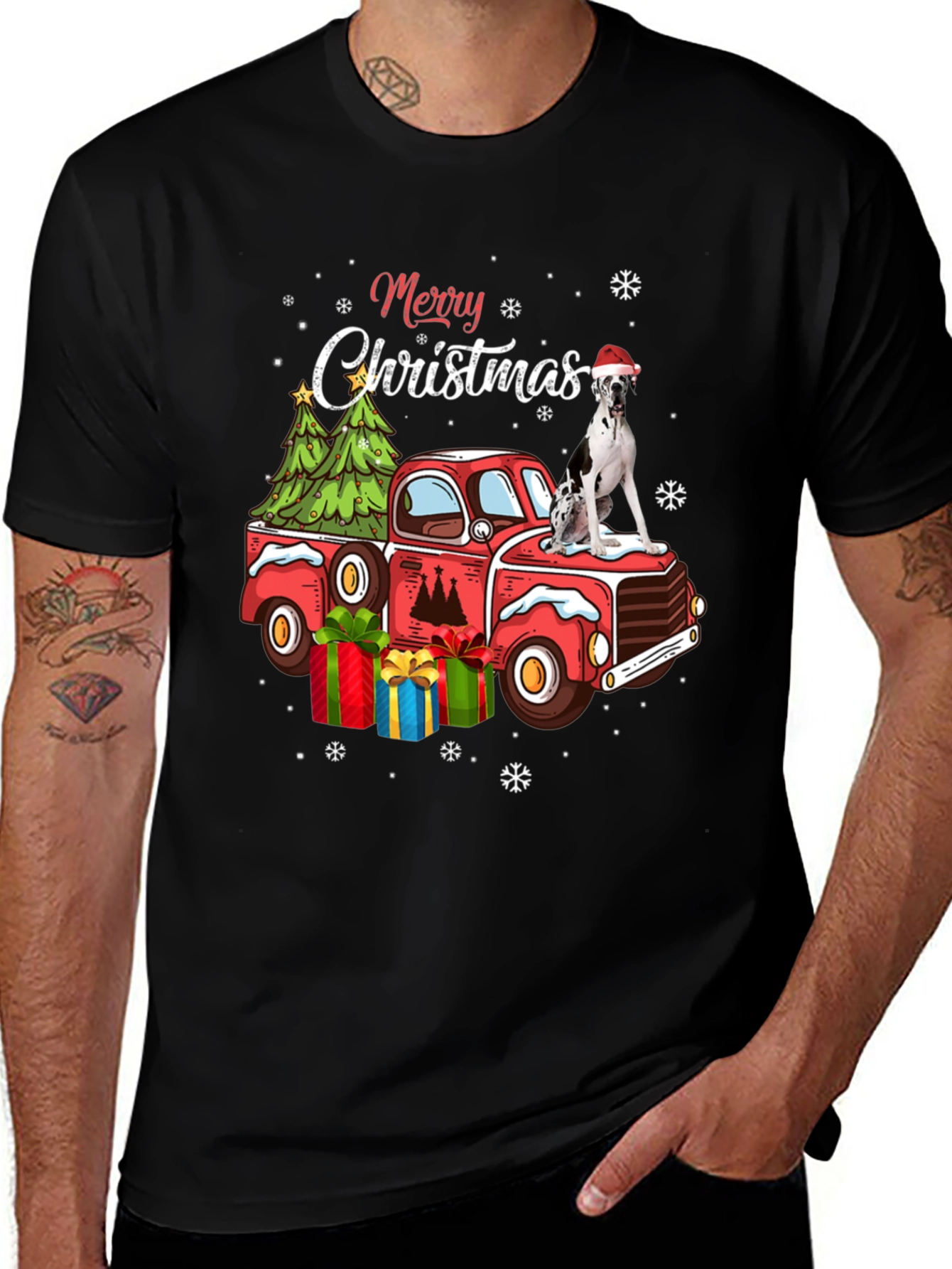 Merry Christmas Dog Truck T-Shirt