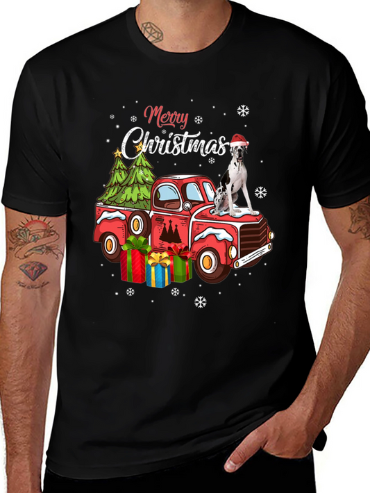 Merry Christmas Dog Truck T-Shirt