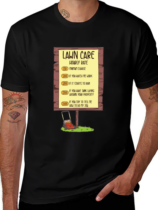 Lawn Care Hourly Rate Graphic Tee