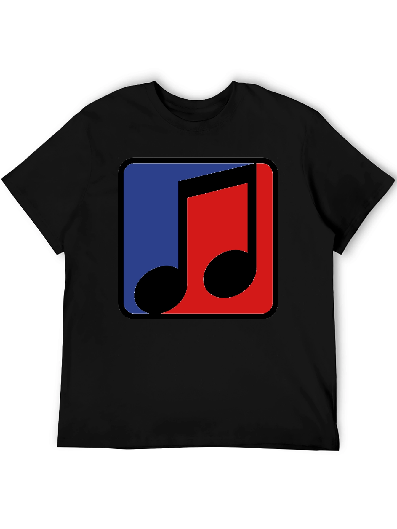 Modern Music Note Graphic Tee - Black