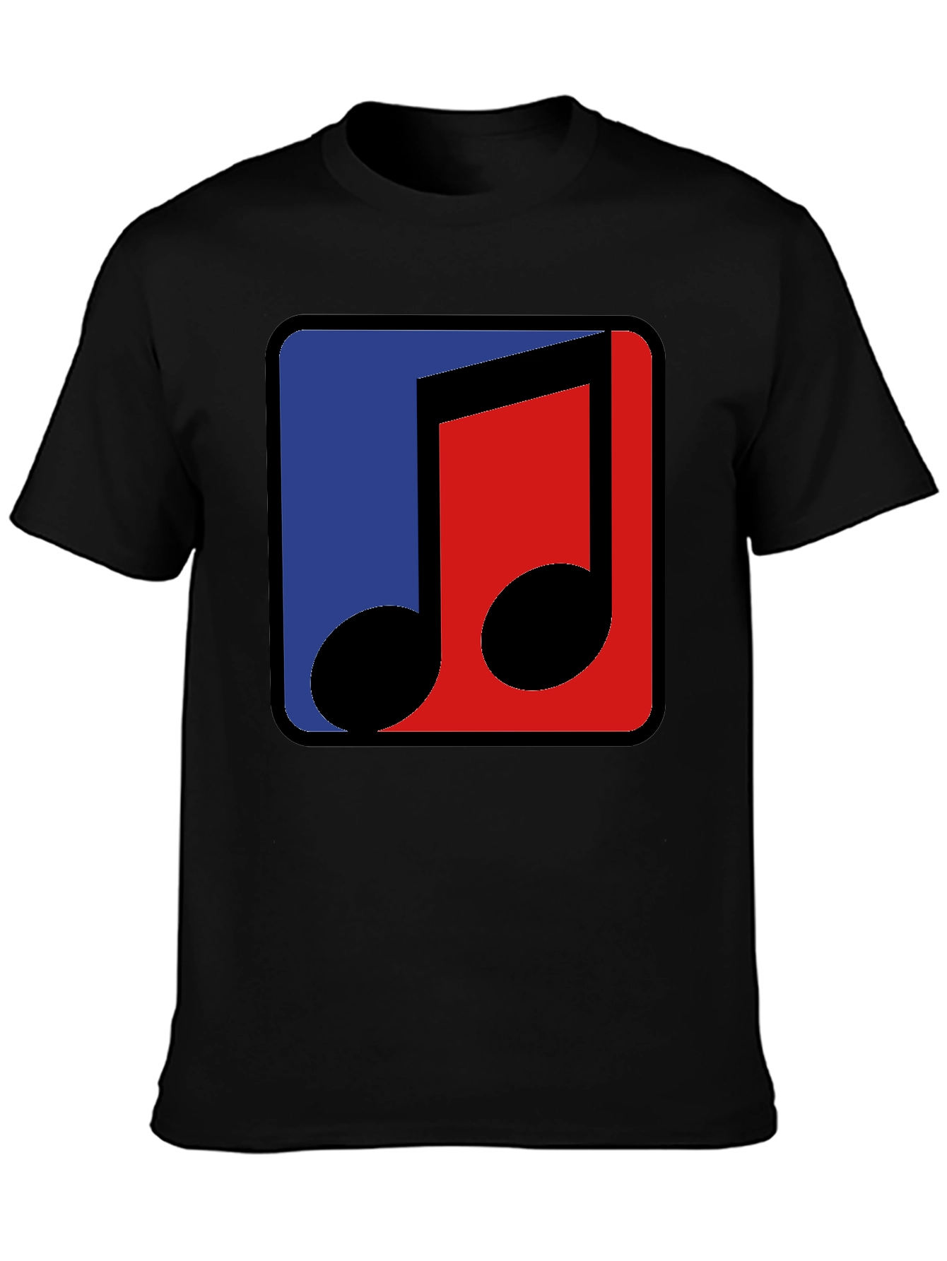 Modern Music Note Graphic Tee - Black