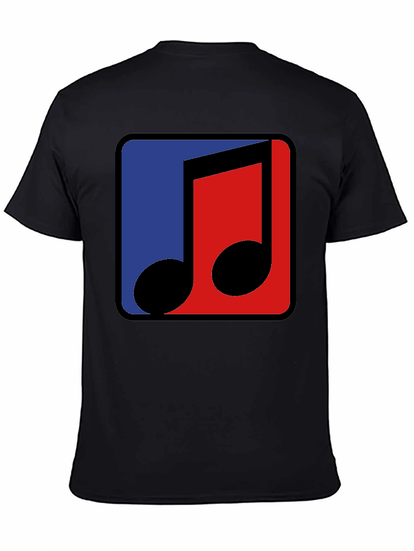 Modern Music Note Graphic Tee - Black