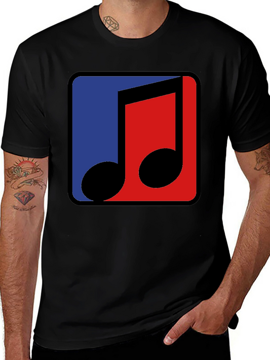 Modern Music Note Graphic Tee - Black
