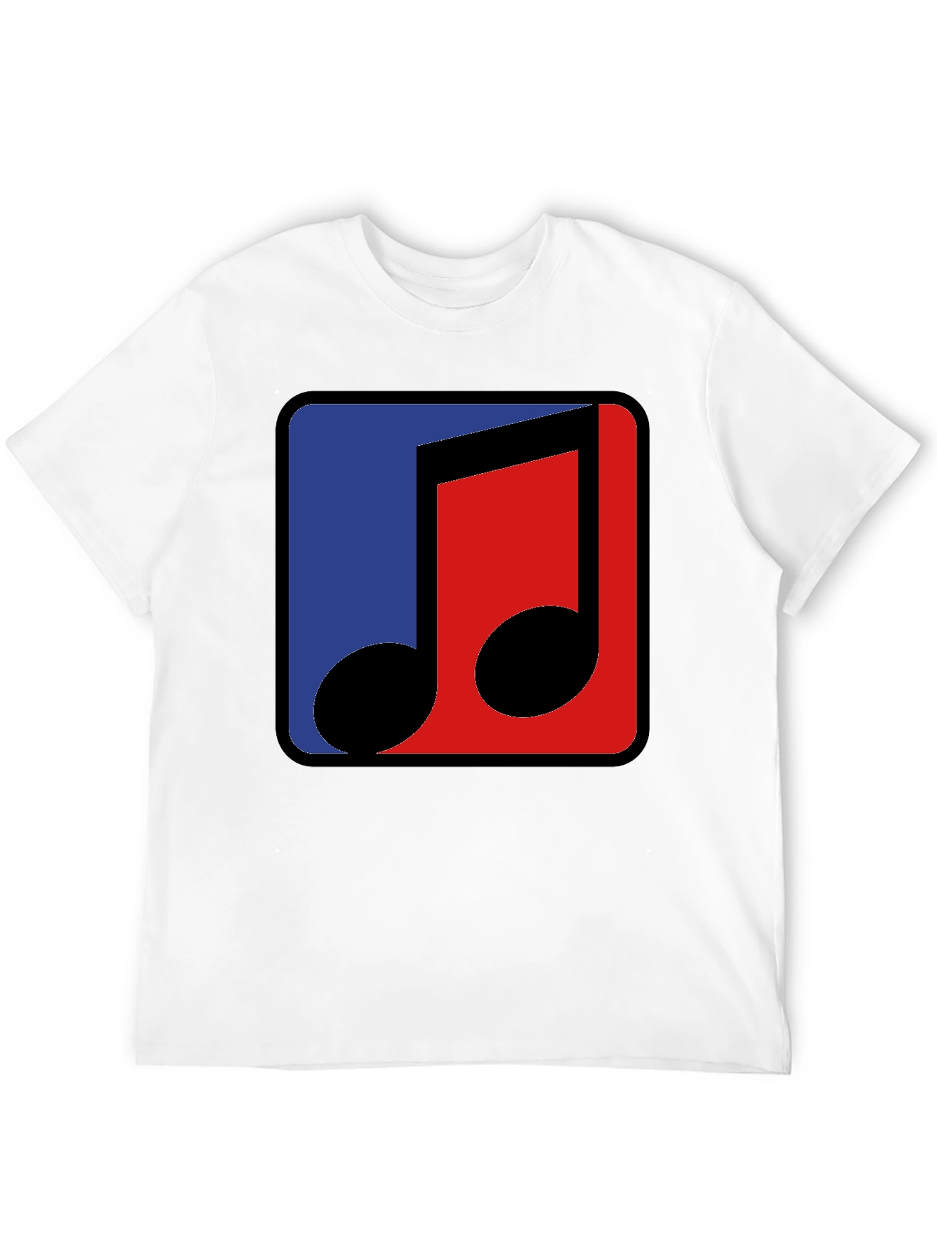 Modern Music Note Graphic Tee - Black