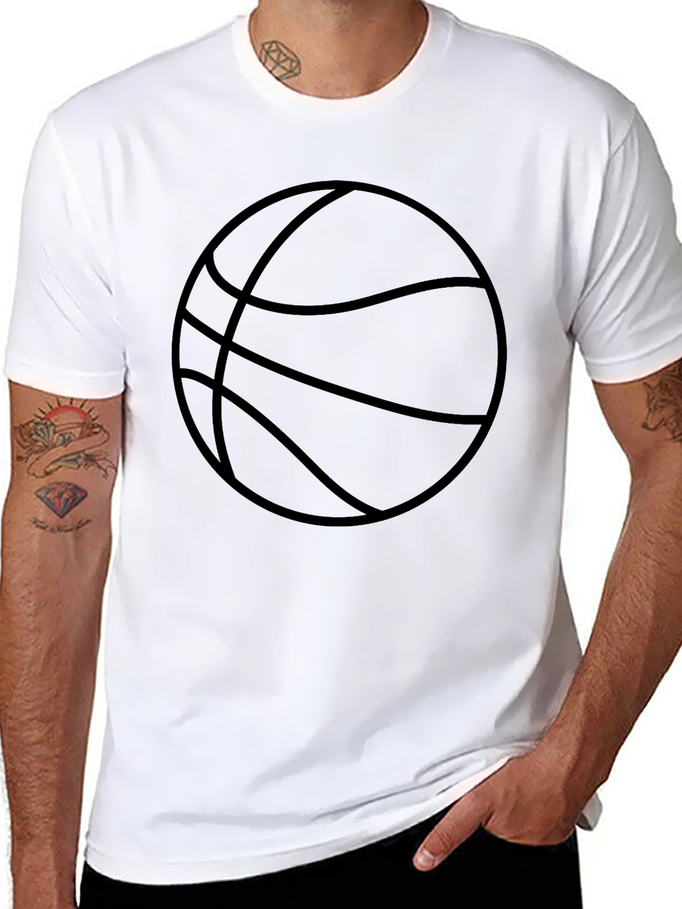 Mens Black Basketball Graphic Tee