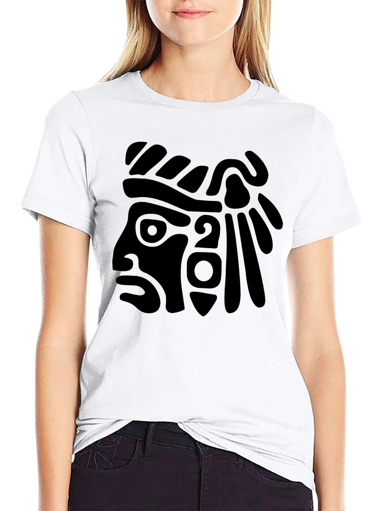 Aztec Warrior Graphic T-Shirt - Black