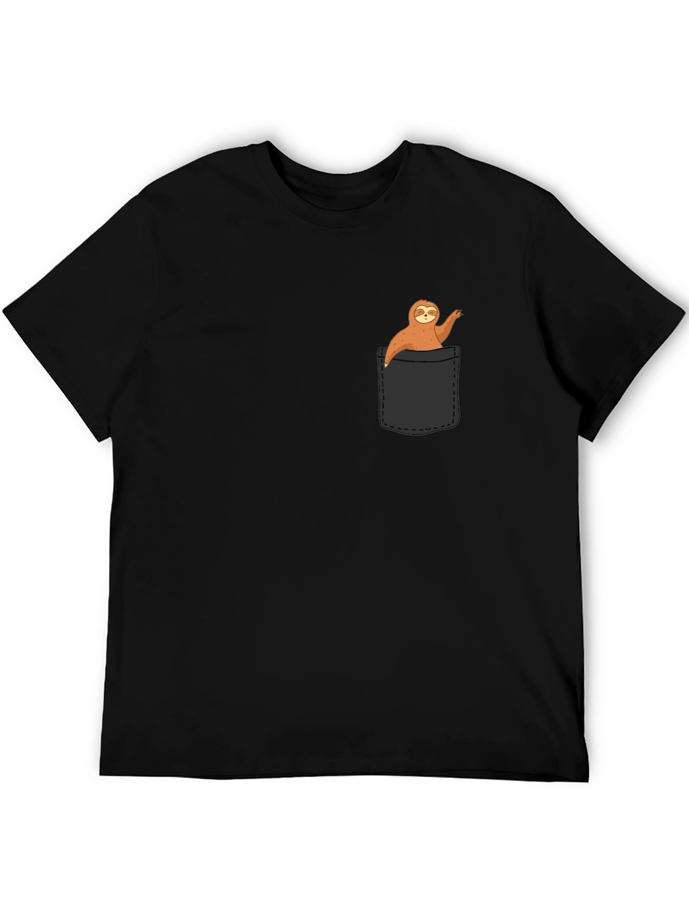 Sloth in Pocket T-Shirt - Novelty Animal Tee