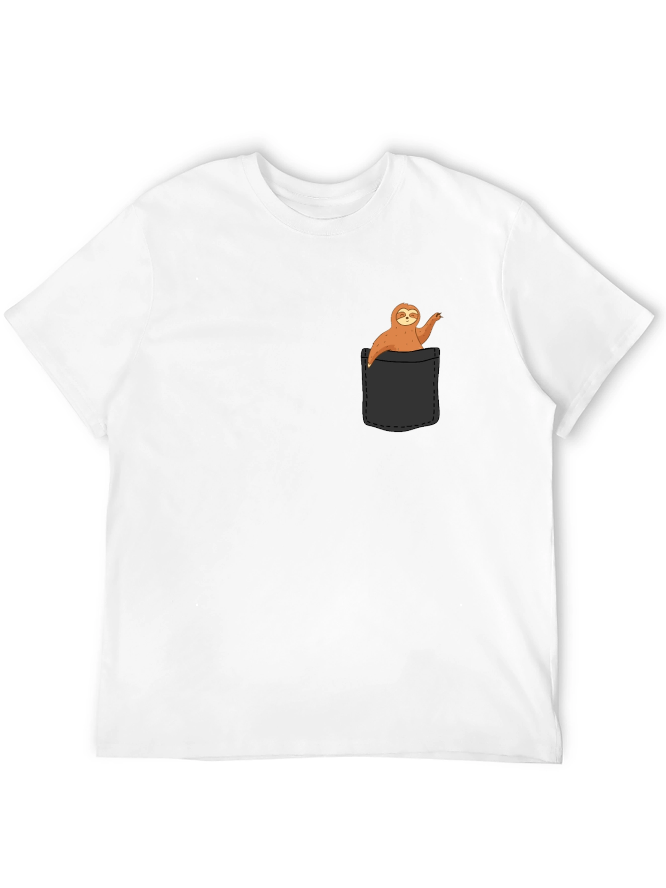 Sloth in Pocket T-Shirt - Novelty Animal Tee