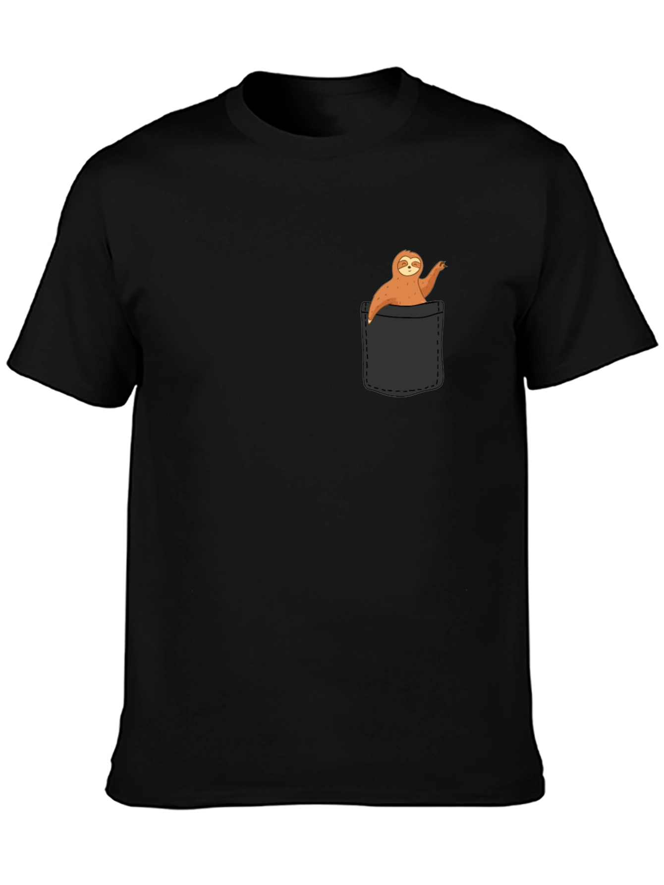 Sloth in Pocket T-Shirt - Novelty Animal Tee