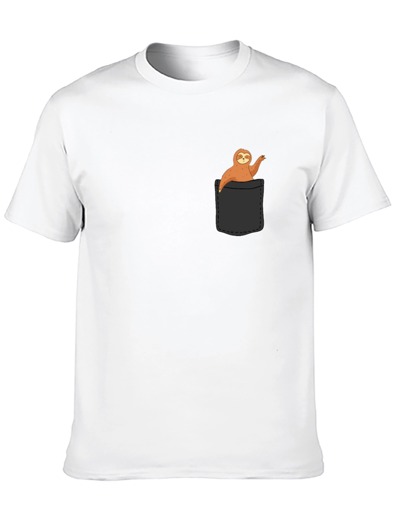 Sloth in Pocket T-Shirt - Novelty Animal Tee