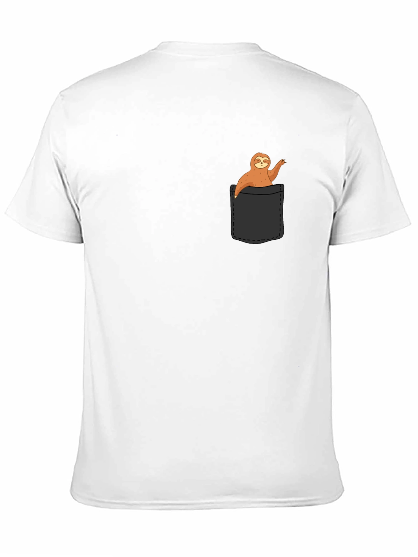 Sloth in Pocket T-Shirt - Novelty Animal Tee
