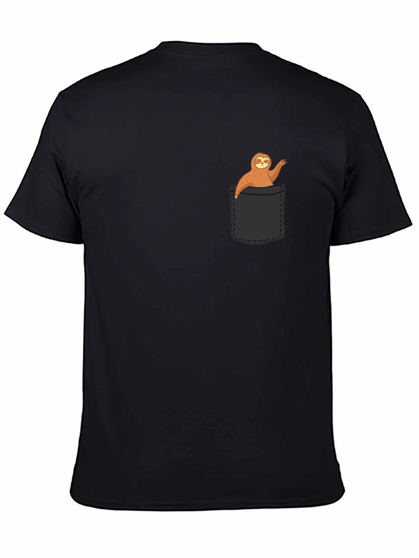 Sloth in Pocket T-Shirt - Novelty Animal Tee