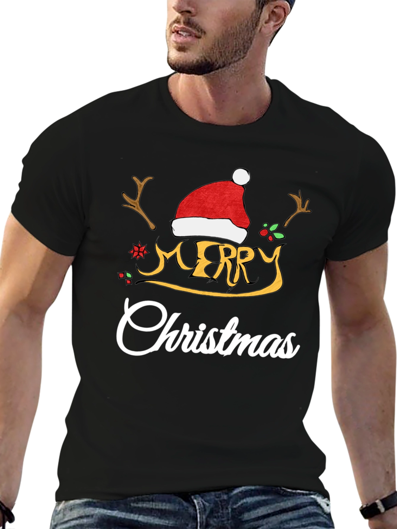 Merry Christmas Graphic Tee Holiday Cheer Shirt