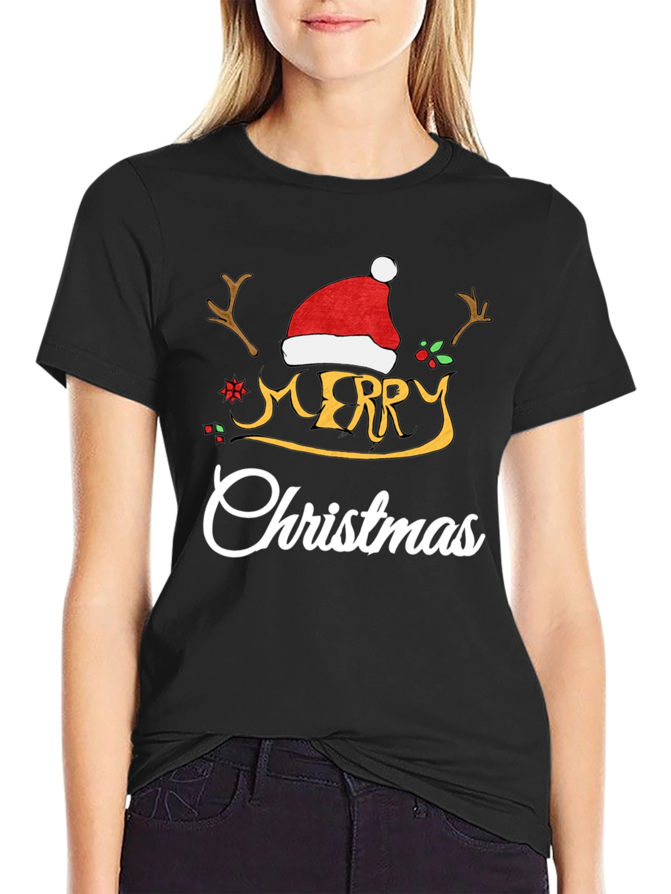Merry Christmas Graphic Tee Holiday Cheer Shirt