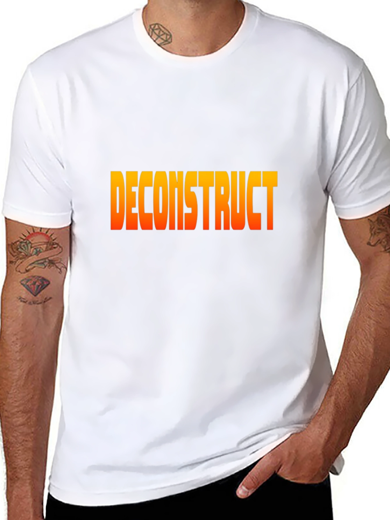 Deconstruct Graphic Tee - Stylish Black T-Shirt