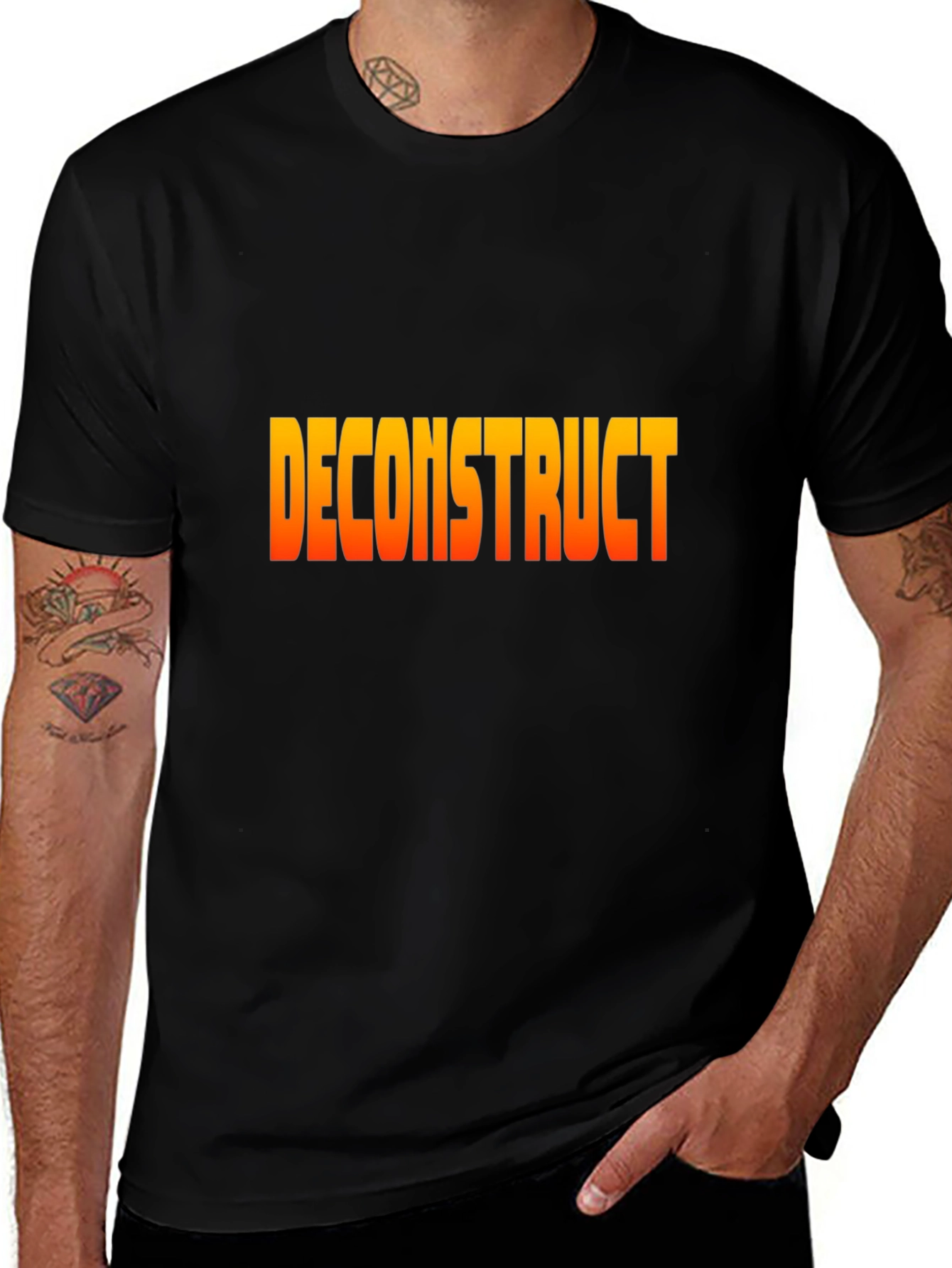 Deconstruct Graphic Tee - Stylish Black T-Shirt