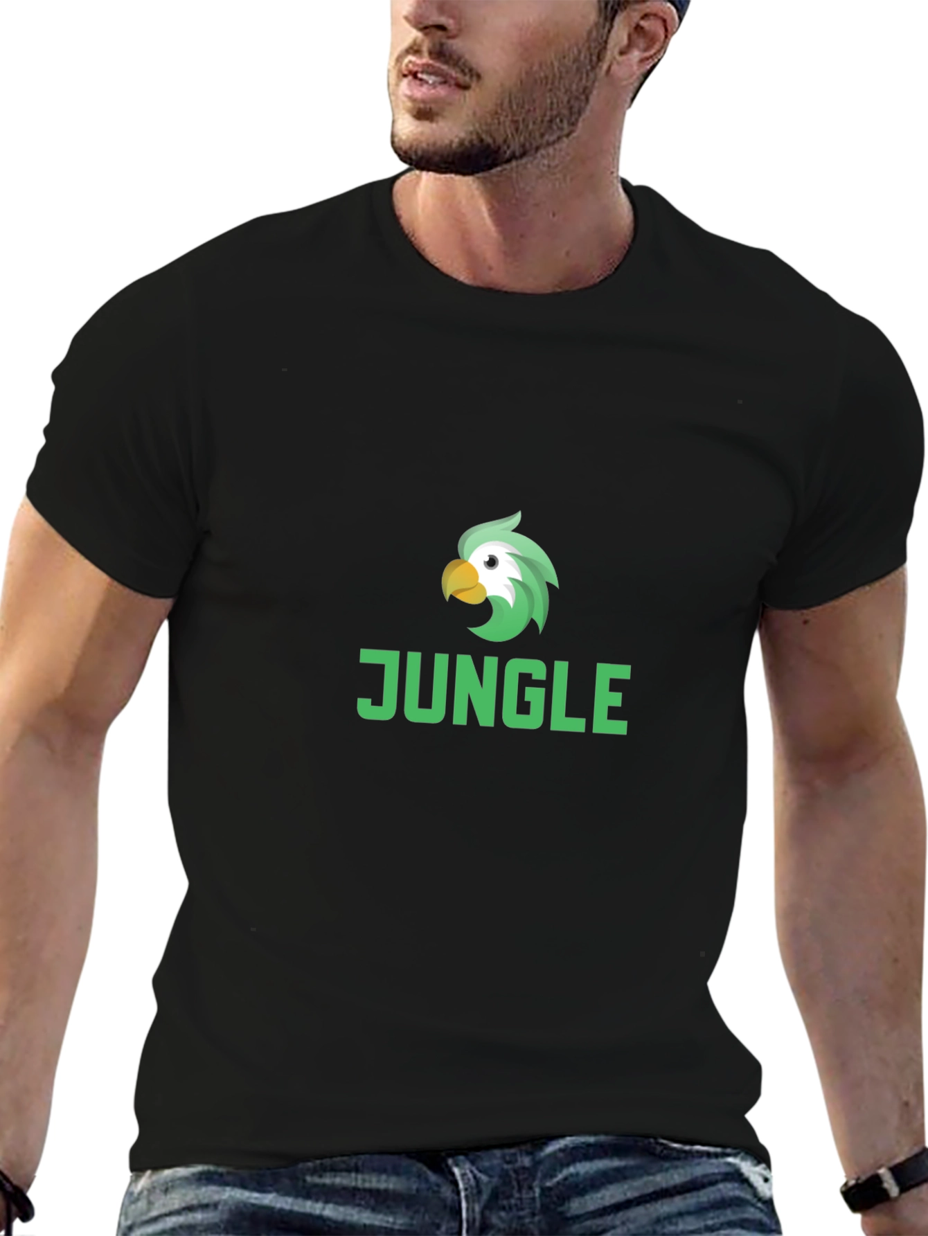 Jungle Parrot Graphic Tee - Cool Bird Design