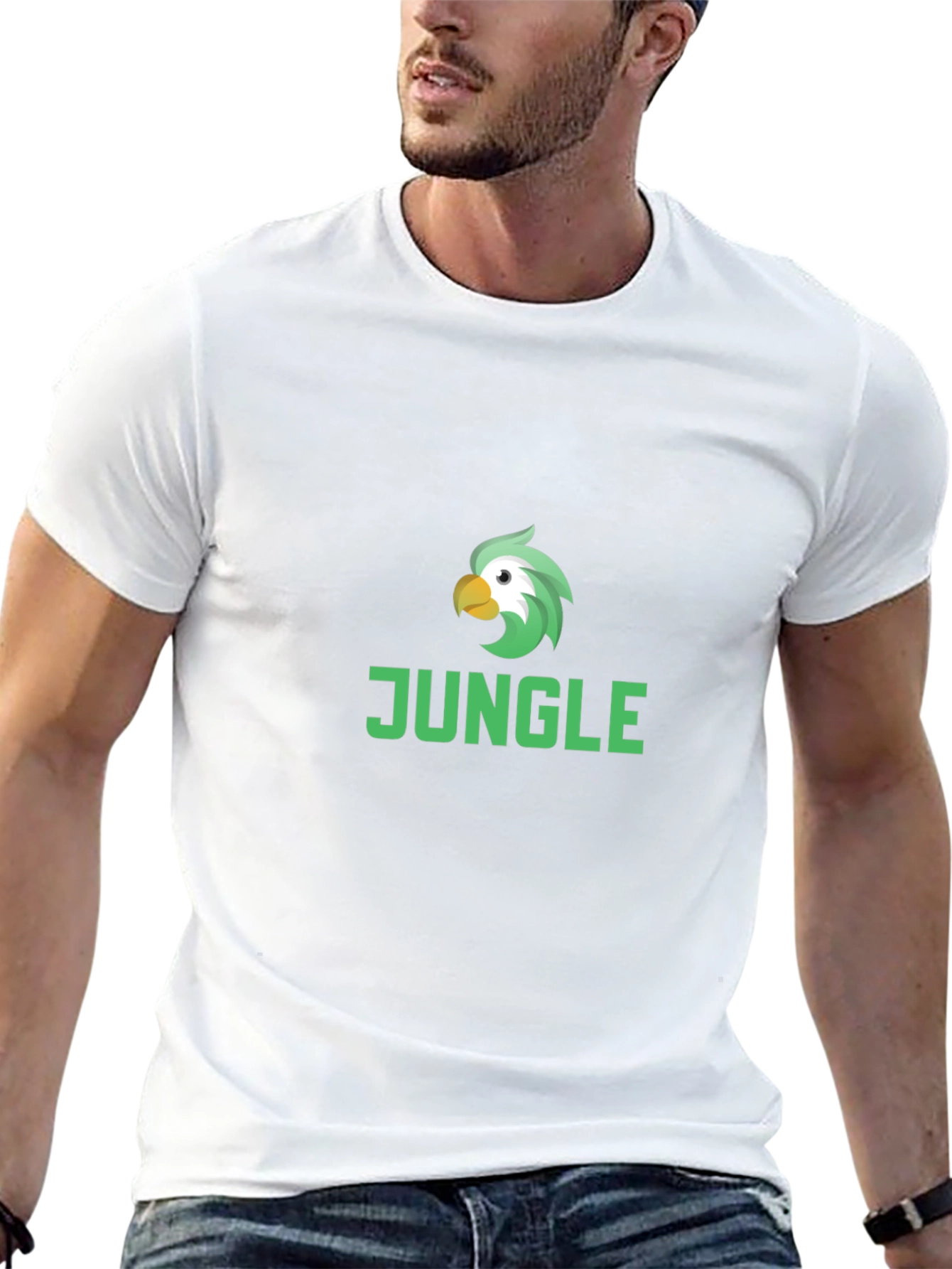 Jungle Parrot Graphic Tee - Cool Bird Design