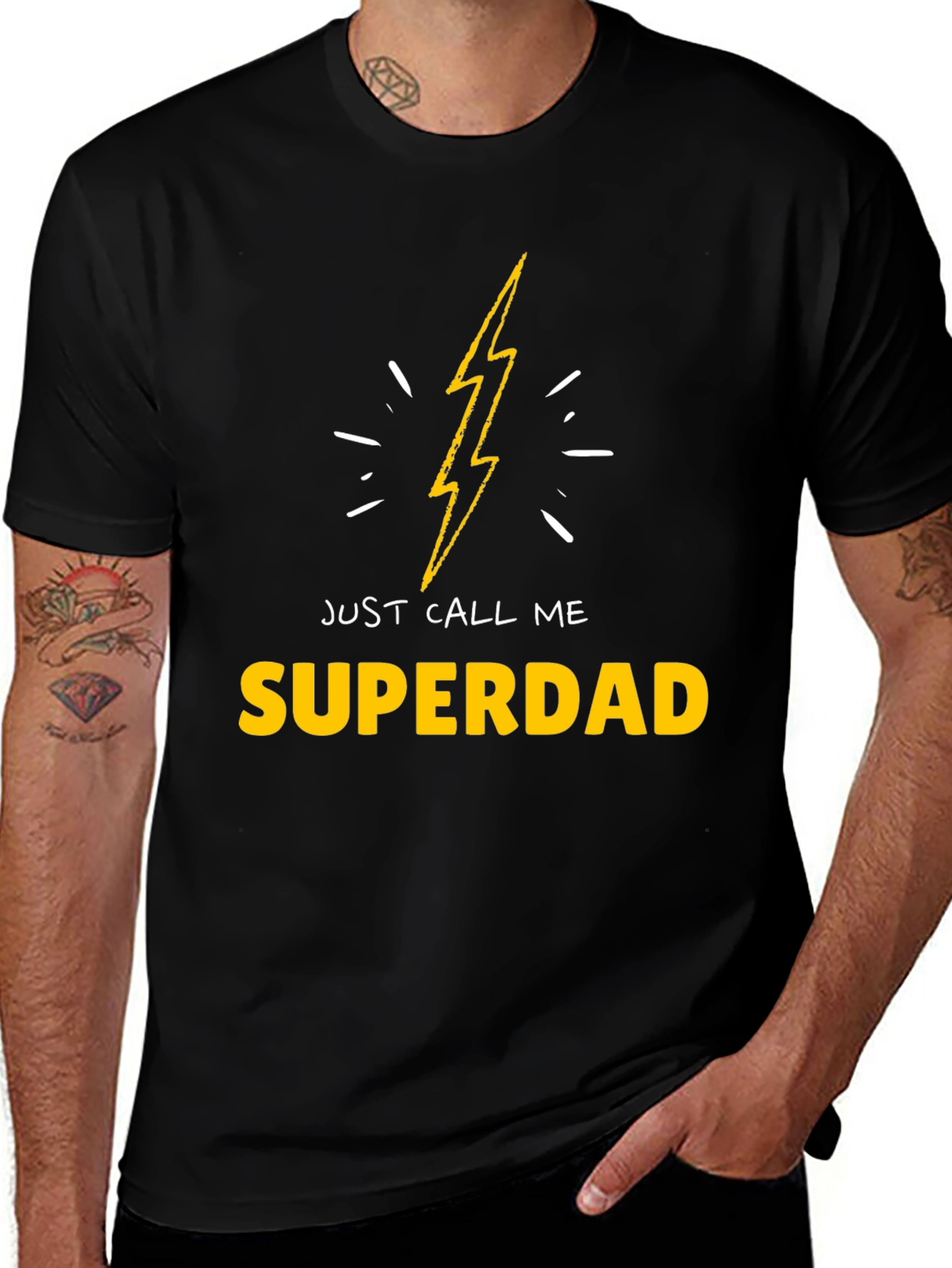 Superdad T-Shirt - Lightning Bolt Design
