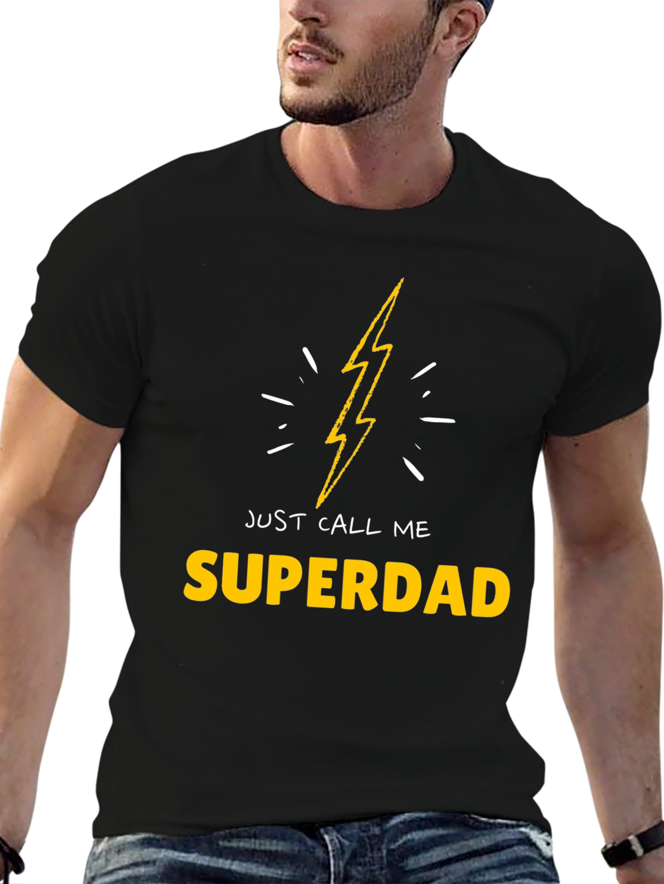 Superdad T-Shirt - Lightning Bolt Design