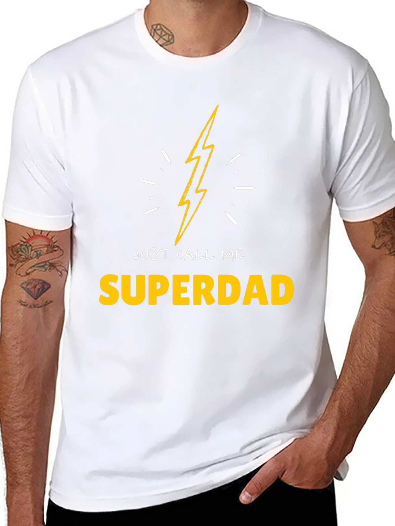 Superdad T-Shirt - Lightning Bolt Design