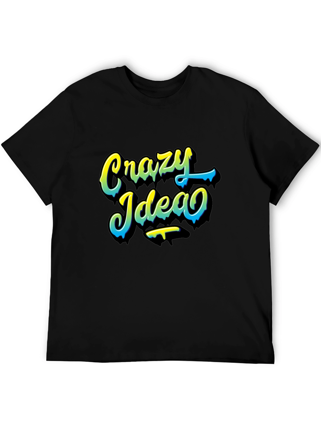 Crazy Idea Graphic Tee - Black Casual T-Shirt