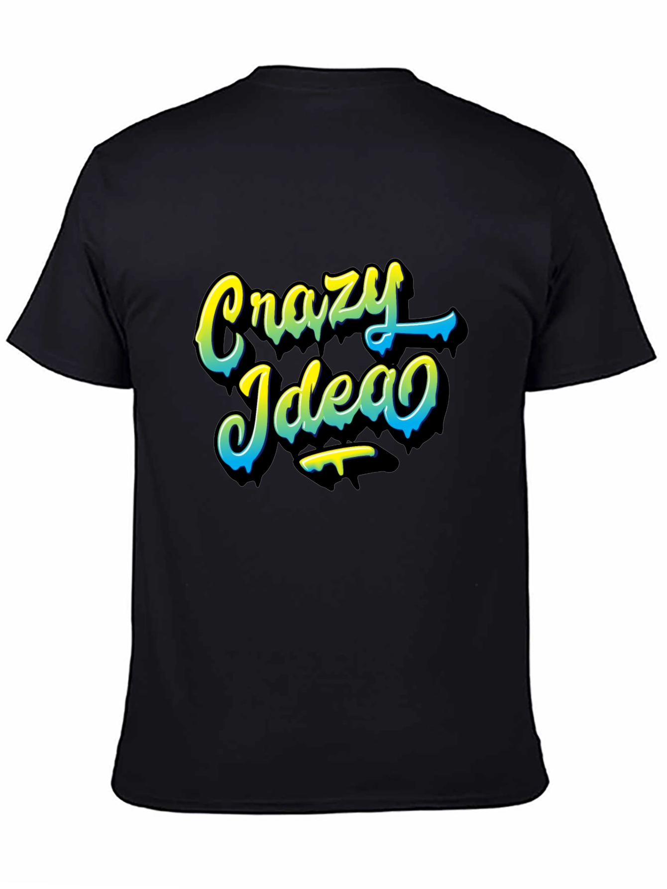Crazy Idea Graphic Tee - Black Casual T-Shirt